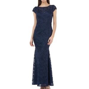 ⚫️ LULU’s SHORT SLEEVE ALL OVER LACE MERMAID DRESS NAVY SMALL​​